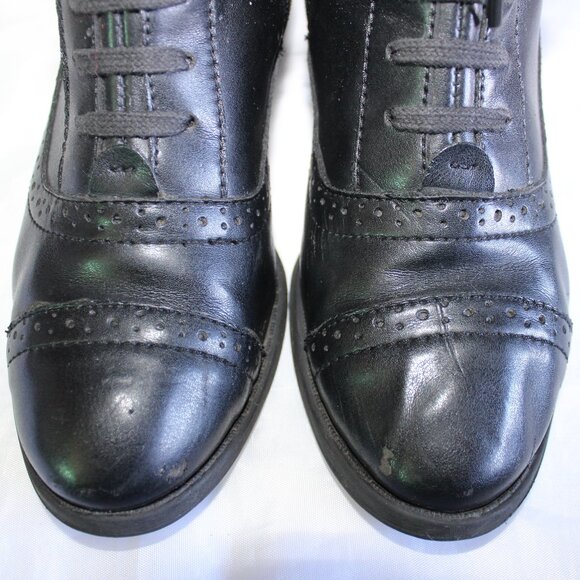 Tommy Hilfiger Women's Black Leather Riding Boots Lace-Up Detail ~6 ~ - Picture 6 of 16